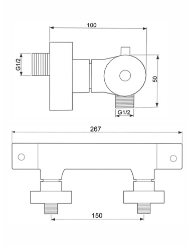 Dušas krāns termo korp.(no2290) MG2245, AMATA