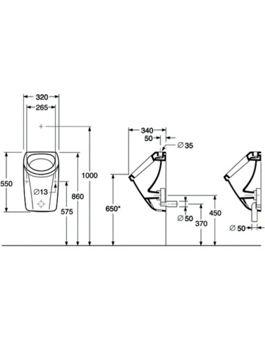 7G 51 Saval 2.0 pisuārs ar paslēptu ūdens...