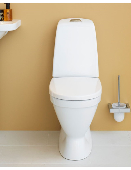 Tualetes pods Nautic 1510, slēpts P veida savienojums, Hygienic Flush mala, duālā skalošana, vāks ar Soft Close/Quick Release, C