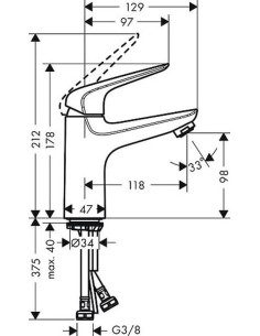 Hansgrohe izlietnes jaucējkrāns Novus 100 71031000 2