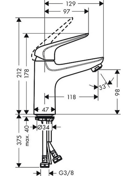 Hansgrohe izlietnes jaucējkrāns Novus 100 71031000