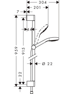 Croma Select E 1jet EcoSmart 9l/min/Unica'Croma 0.90m... 2