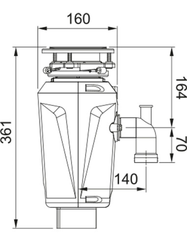 ELITE SLIM 50- Atkritumu smalcinātājs, jauda 0.5Hp - 2