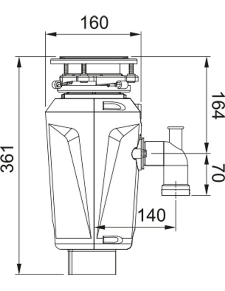 ELITE SLIM 50- Atkritumu smalcinātājs, jauda 0.5Hp - 2