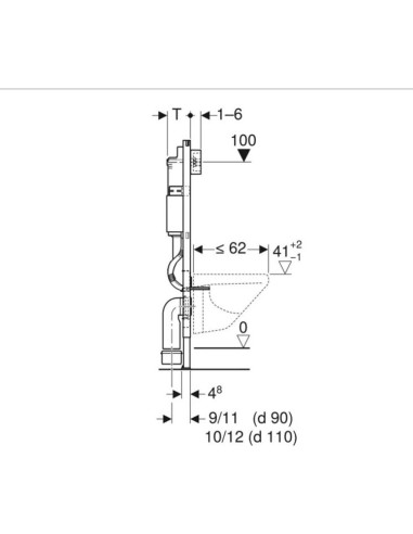 Geberit Duofix elements sienas tualetes podam,...