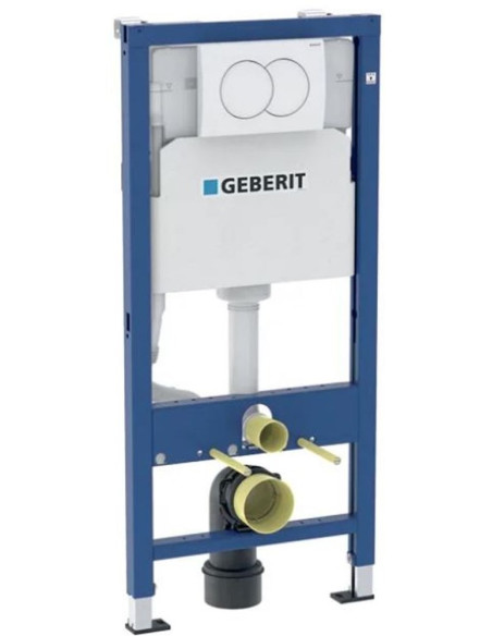 Geberit Duofix elements sienas tualetes podam, 112 cm, ar Delta 12 cm zemapmetuma skalošanas tvertni, noskalošanas panelis Delta