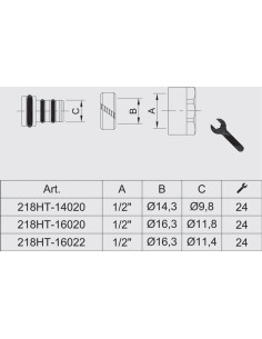 Hi-Tech 1/2"x15mm melna CU klemskrūve TE-SA 2