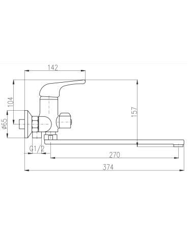 Vannas/izlietnes maisītājs ar dušas komplektu SAZAVA hroms,Izmērs 150mm,Roku tips SA057.5/1, SA057.5/1 - 2