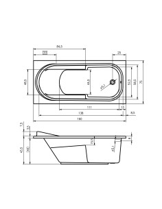 Columbia Rihopool 160x75 Air, right, high gloss white - 2 2