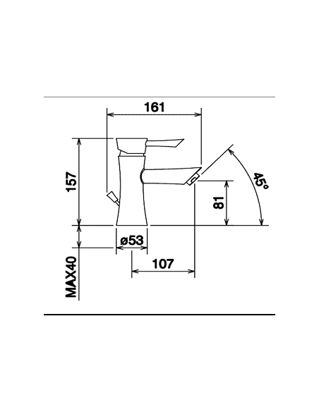 Izlietnes krāns ar noteci 17001, KONVEX - 2