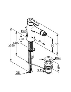 Bidet faucet 542160575, AMPHORA - 1 2