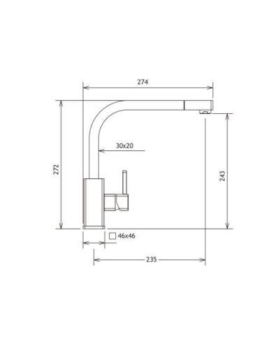 Kitchen sink faucet with pull-out spray 28881 C, JAVA - 2