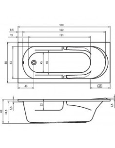 Future acryl bathtub 180x80, high gloss white 2
