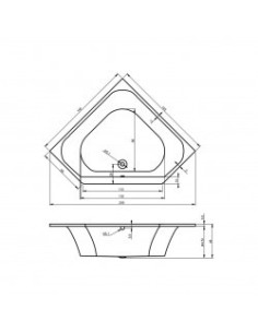 Austin acryl bathtub 145x145 , high gloss white 2
