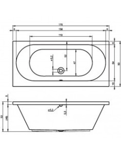 Carolina acryl bathtub 170x80, high gloss white 2