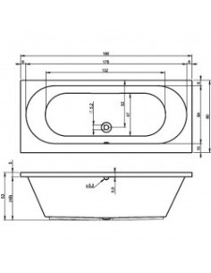 Carolina acryl bathtub 190x80, high gloss white 2