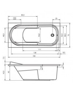 Columbia acryl bathtub 160x75, high gloss white 2