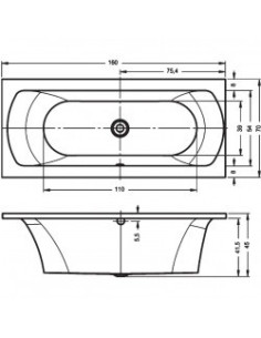 Lima acryl bathtub 160x70, high gloss white 2