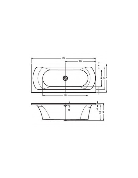Lima acryl bathtub 170x75, high gloss white