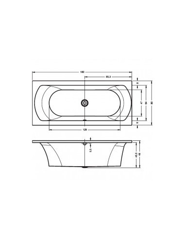 Lima acryl bathtub 180x80, high gloss white