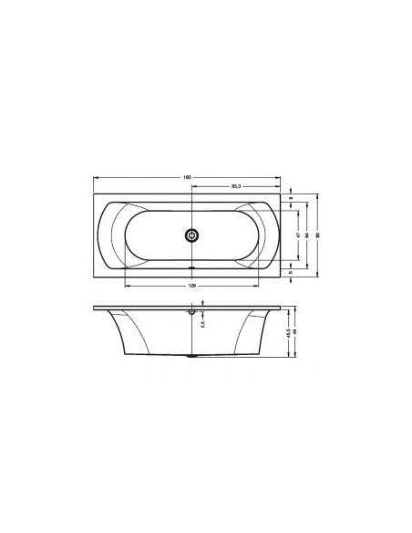 Lima acryl bathtub 180x80, high gloss white
