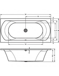 Lima acryl bathtub 190x90, high gloss white 2