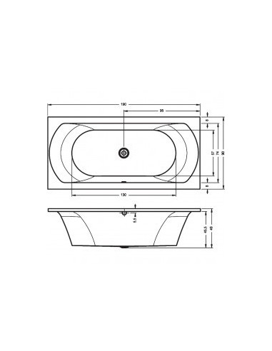 Lima acryl bathtub 190x90, high gloss white