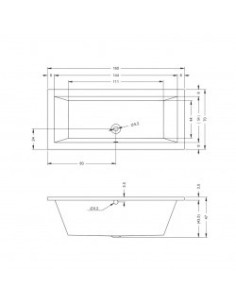 Lusso acryl bdad 160x70, high gloss white 2