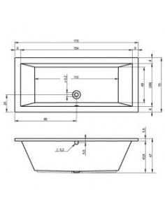 Lusso acryl bathtub 170x75, high gloss white 2