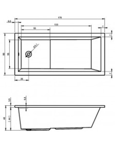 Lusso plus acryl bathtub 170x80 , high gloss white 2