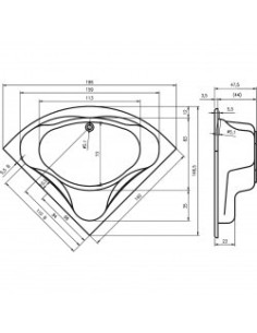 Neo acryl bathtub 140x140, high gloss white 2