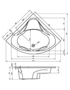 Neo acryl bathtub 150x150, high gloss white 2