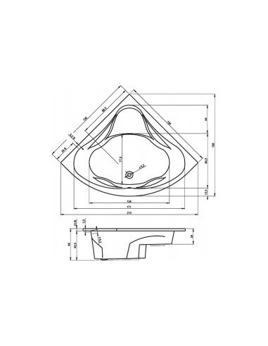 Neo acryl bathtub 150x150, high gloss white