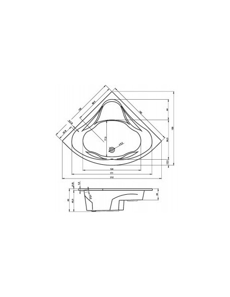 Neo acryl bathtub 150x150, high gloss white