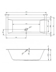 Lugo acryl bathtub 170x75, high gloss white 2