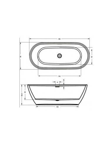 Inspire freestanding bathtub 180x80 compleet,...