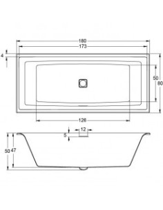 Still Square acryl bathtub 180x80 Incl siphon, high gloss... 2