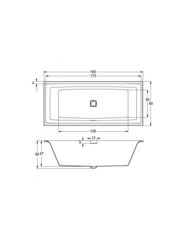Still Square acryl bathtub 180x80 Incl siphon,...