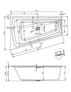 Still Smart bathtub 170x110 Right, high gloss white 2