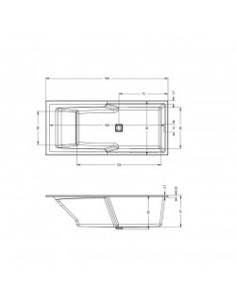 Still shower bathtub 180x80, high gloss white 2