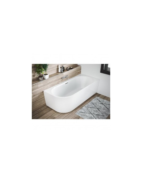 Desire corner bathtub 184x84 left compleet, high gloss white