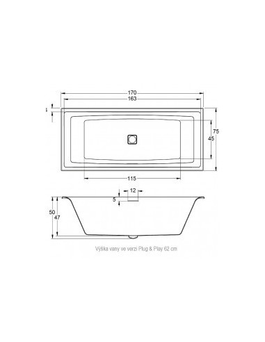 Riho Still Square Plug & Play bathtub 170 x...