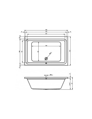 Castello acryl bathtub 180x120, high gloss white