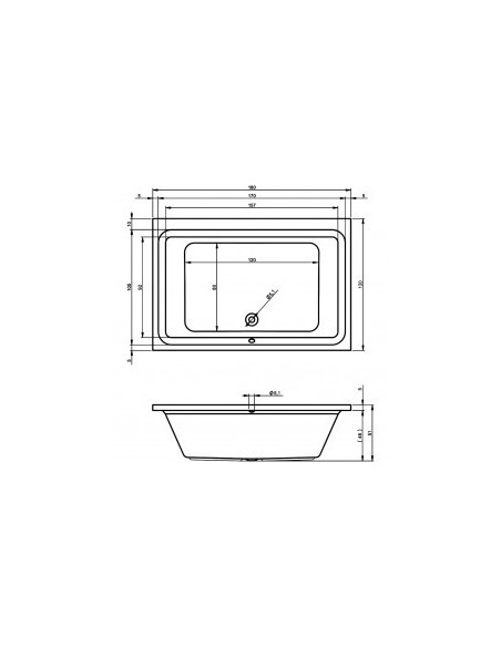 Castello acryl bathtub 180x120, high gloss white