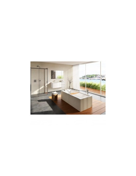 Still Square bathtub 170x75 Fall chr Pill L, white/chrome