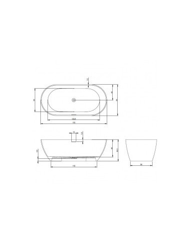 Bilbao solid bad 170x80x55,5, white mat
