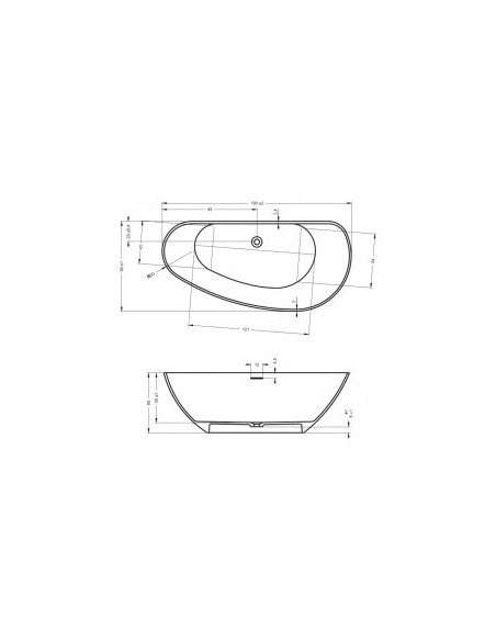 Granada solid bad 190x90x60, white mat