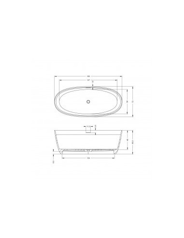 Riho Oval 160 Solid Surface freestanding bath