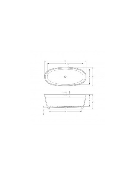 Riho Oval 160 Solid Surface freestanding bath
