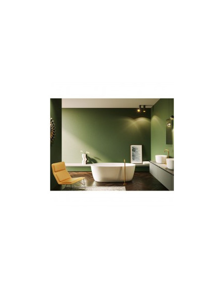 Oval solid bad 175x80, white mat